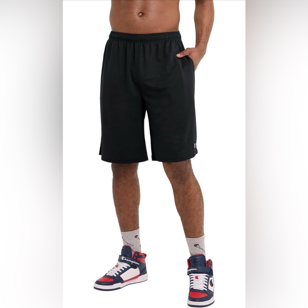 NWT- Champion Men's Sport Shorts, Moisture Wicking SIZE: Medium COLOR: Black - Picture 4 of 10